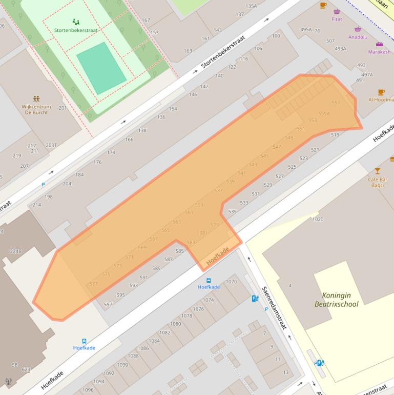 Kaart van postcodegebied 2525LB.