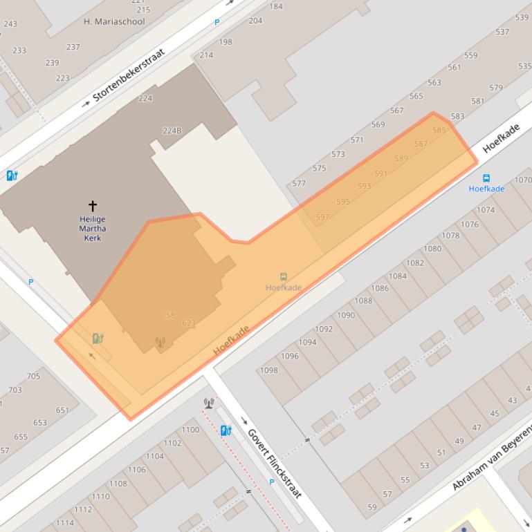 Kaart van postcodegebied 2525LC.