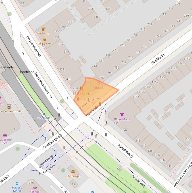 Kaart van postcodegebied 2525LH.