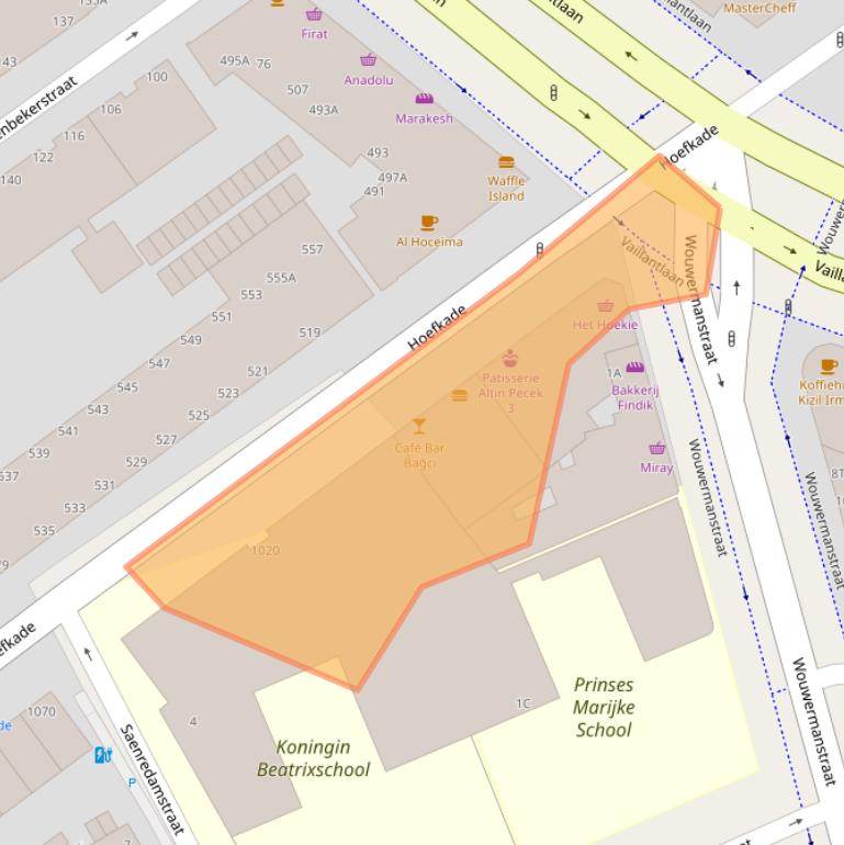 Kaart van postcodegebied 2525LJ.