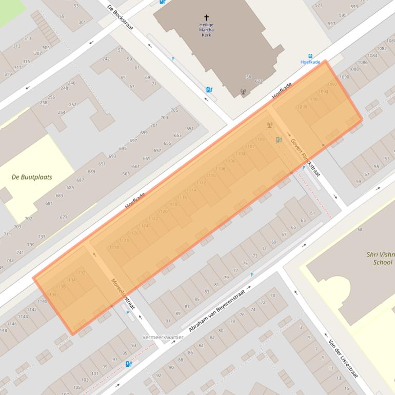 Kaart van postcodegebied 2525LL.