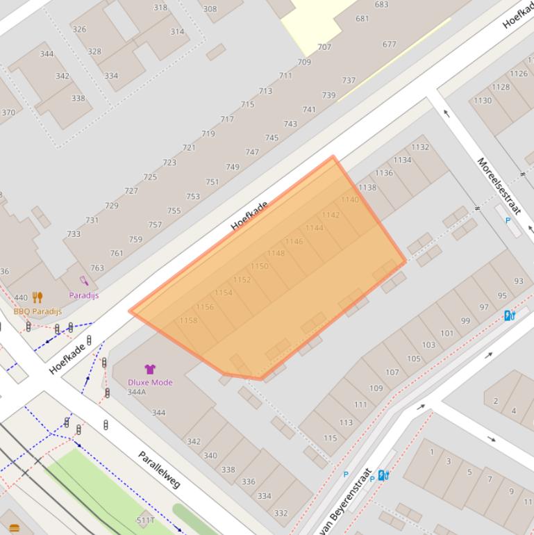 Kaart van postcodegebied 2525LM.