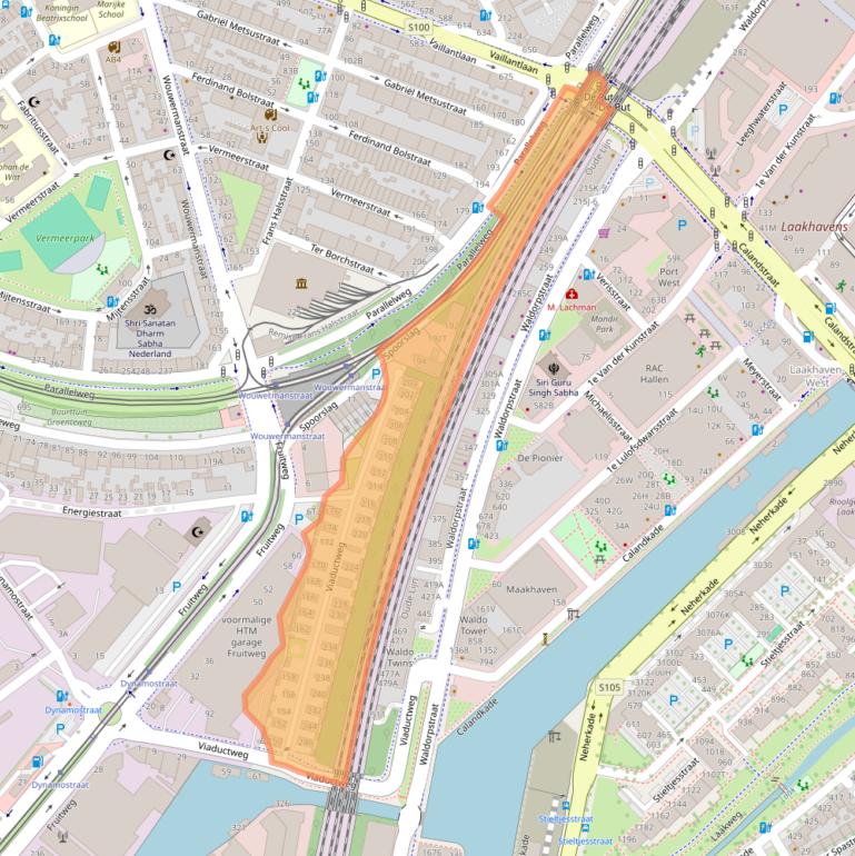 Kaart van postcodegebied 2525LP.