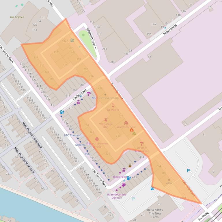 Kaart van postcodegebied 2525LV.