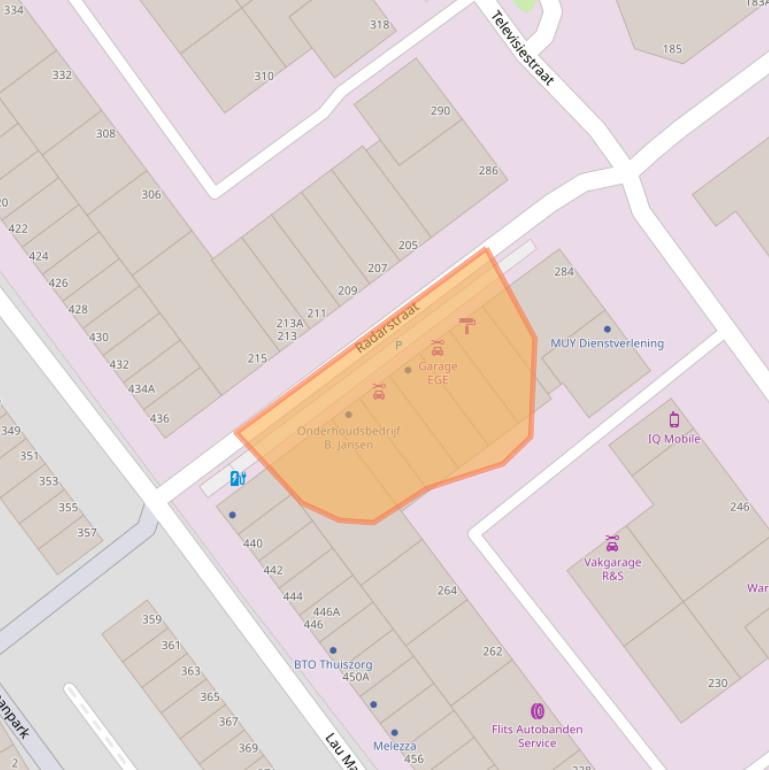 Kaart van postcodegebied 2525LX.