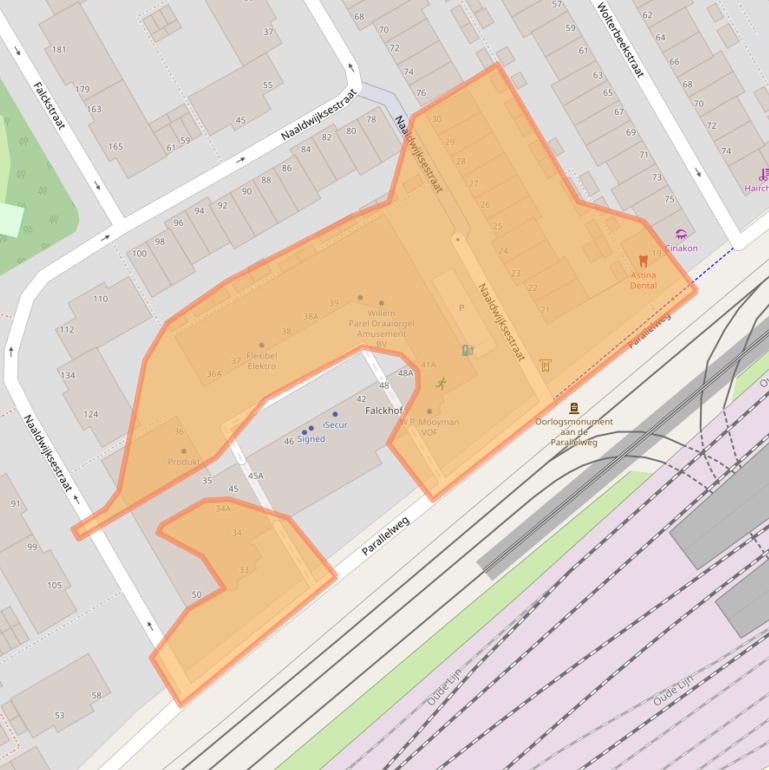 Kaart van postcodegebied 2525NB.