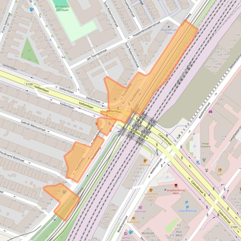 Kaart van postcodegebied 2525NJ.