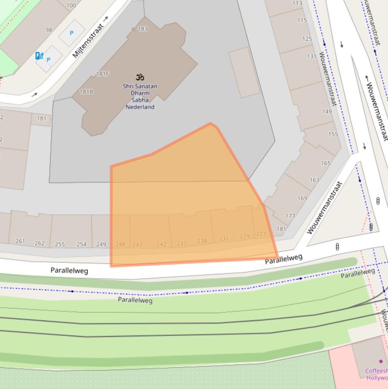 Kaart van postcodegebied 2525NM.