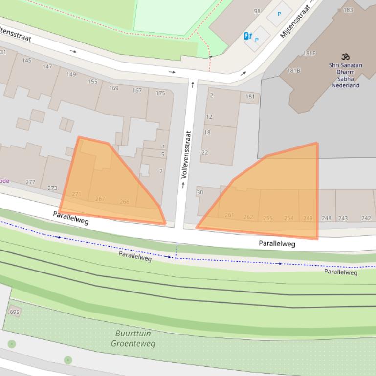 Kaart van postcodegebied 2525NN.