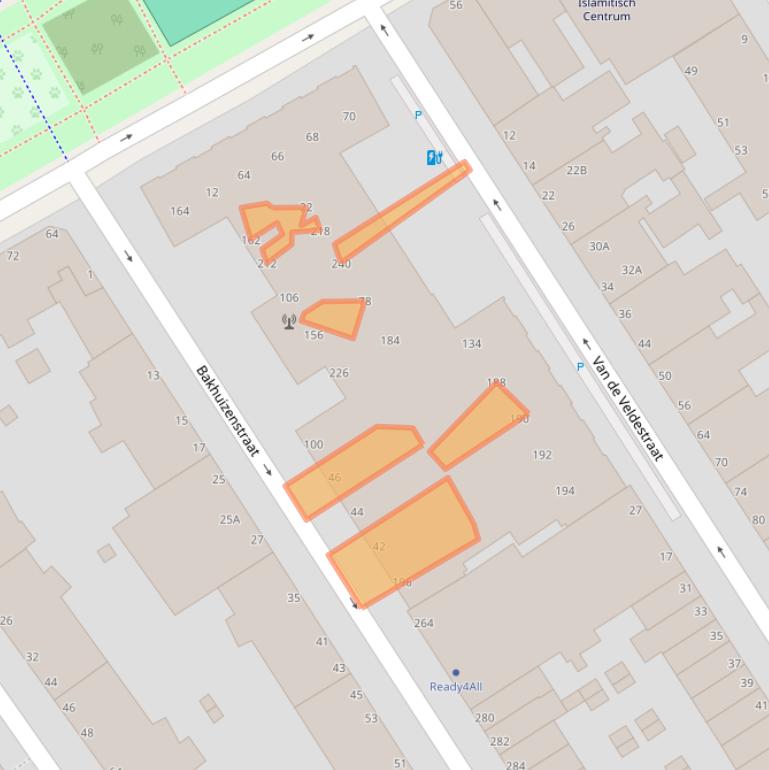 Kaart van postcodegebied 2525PB.