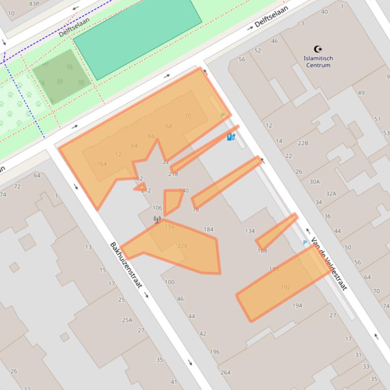 Kaart van postcodegebied 2525PC.