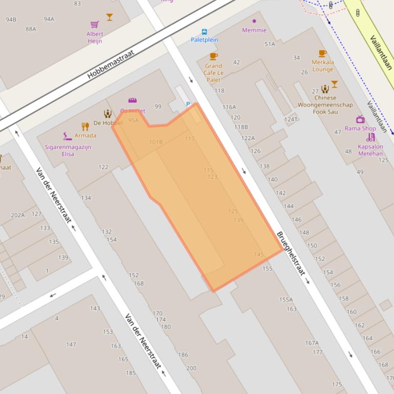 Kaart van postcodegebied 2525RC.