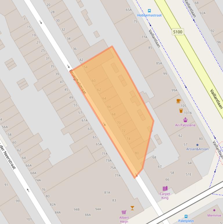 Kaart van postcodegebied 2525RJ.