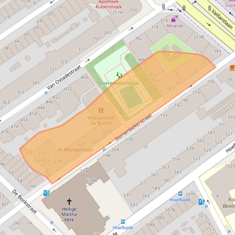 Kaart van postcodegebied 2525SE.