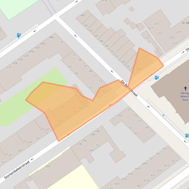 Kaart van postcodegebied 2525SG.