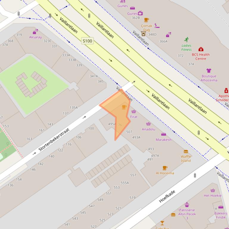 Kaart van postcodegebied 2525SL.