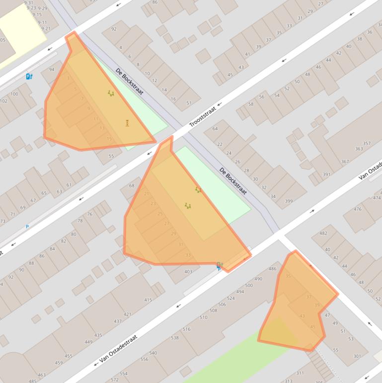Kaart van postcodegebied 2525SW.