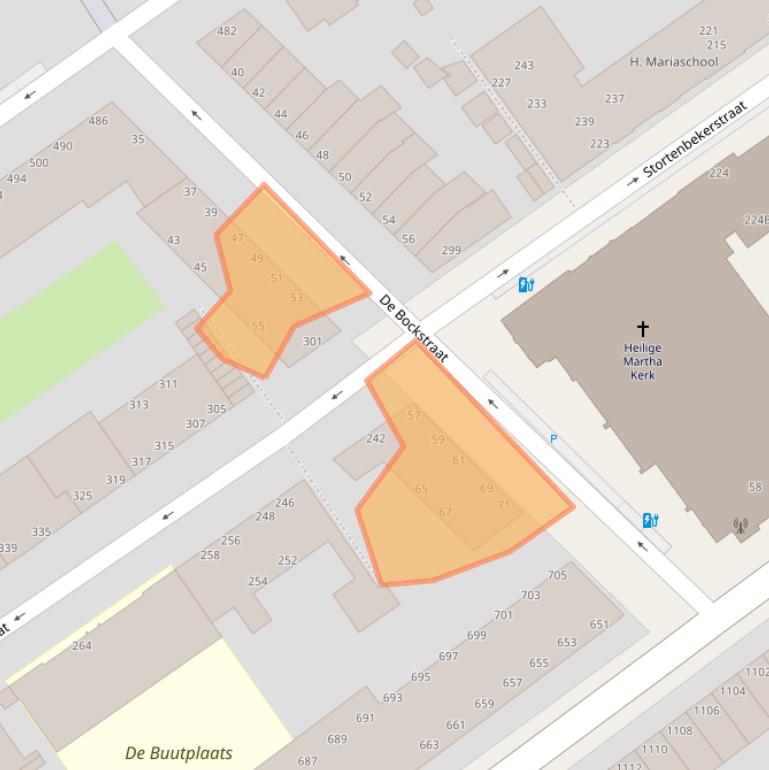 Kaart van postcodegebied 2525SX.