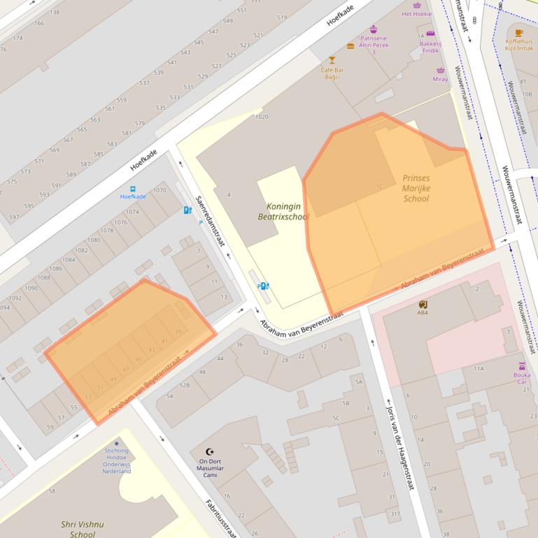 Kaart van postcodegebied 2525TA.