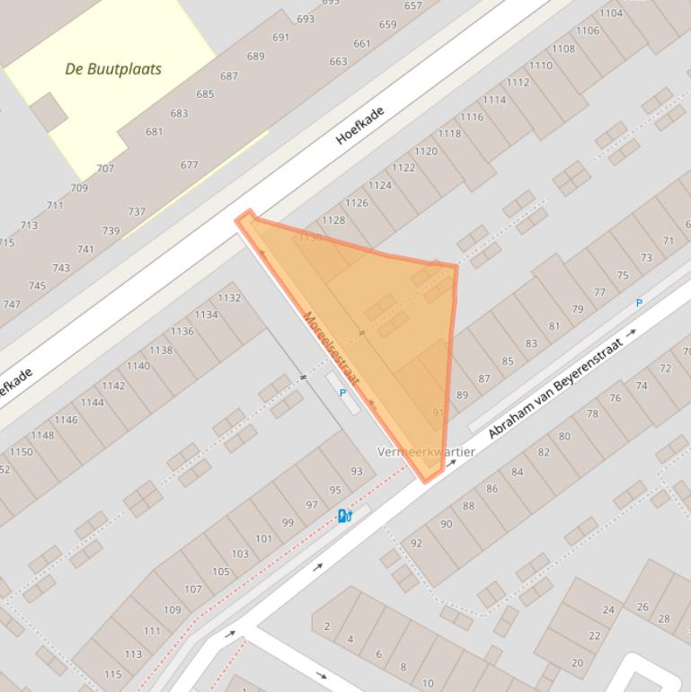 Kaart van postcodegebied 2525TL.