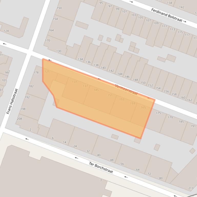Kaart van postcodegebied 2525VJ.