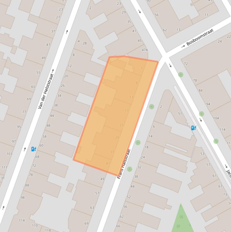 Kaart van postcodegebied 2525VT.