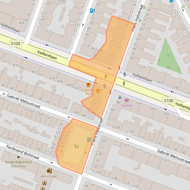 Kaart van postcodegebied 2525VV.