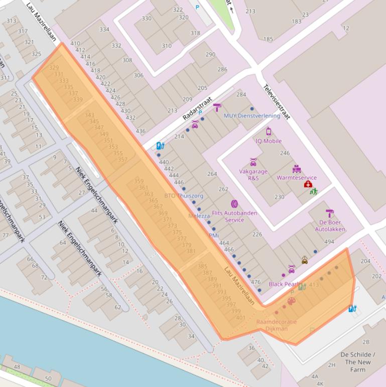 Kaart van postcodegebied 2525WT.