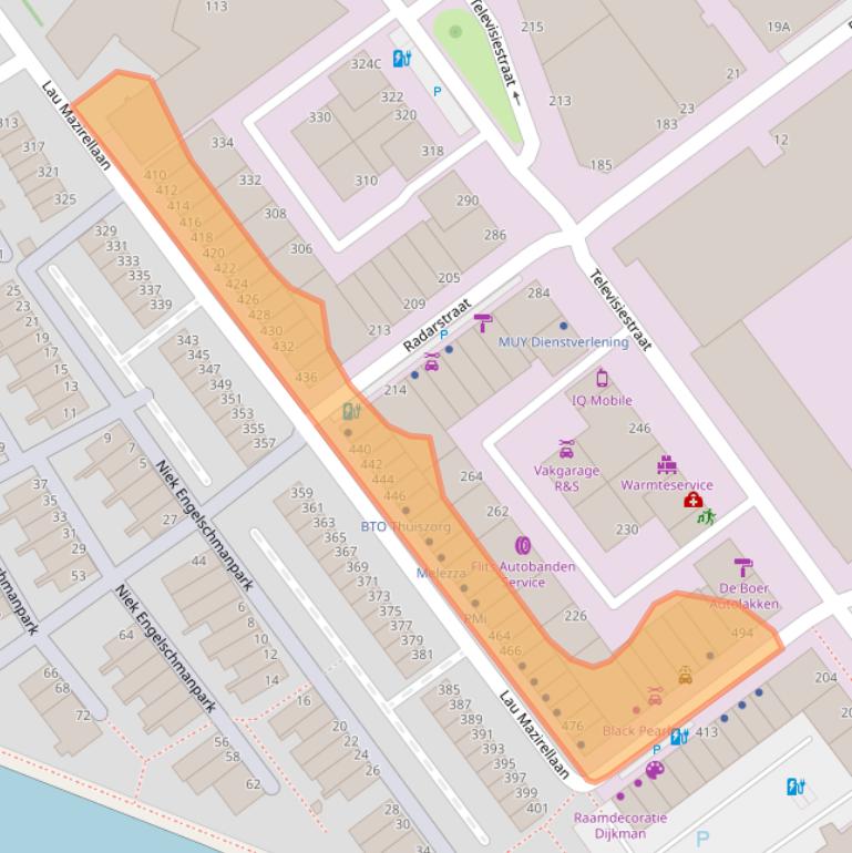 Kaart van postcodegebied 2525WV.