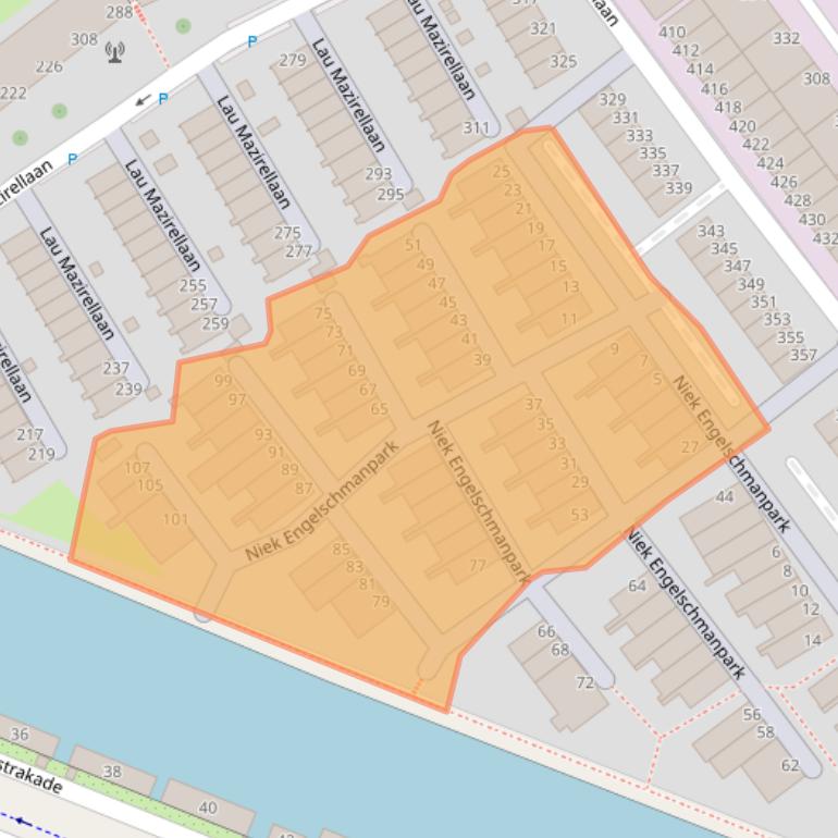 Kaart van postcodegebied 2525WX.