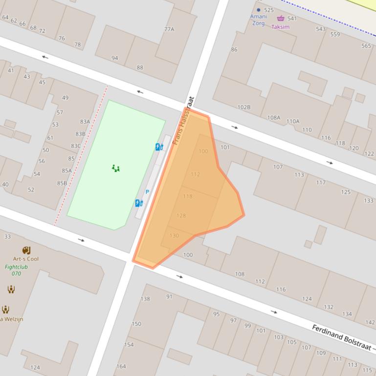 Kaart van postcodegebied 2525XC.