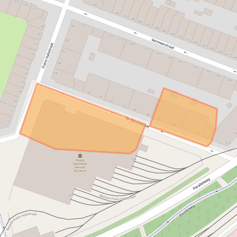 Kaart van postcodegebied 2525XG.