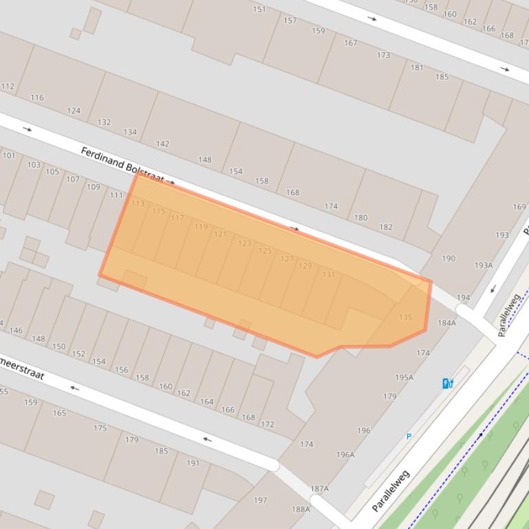 Kaart van postcodegebied 2525XL.