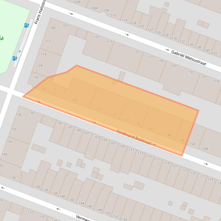 Kaart van postcodegebied 2525XM.