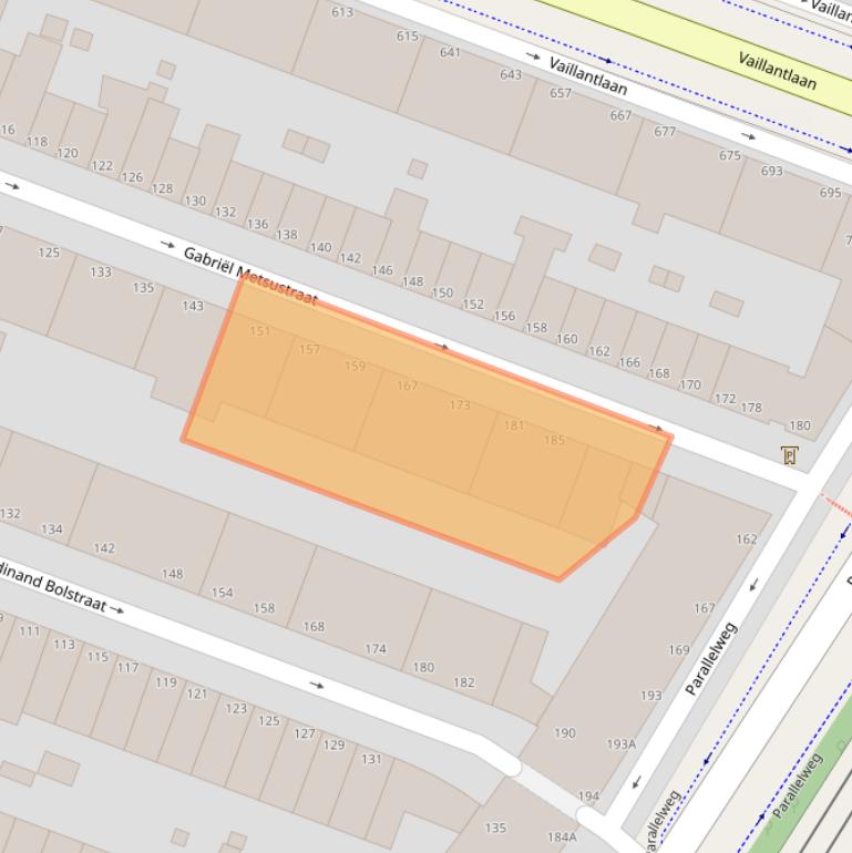 Kaart van postcodegebied 2525XR.