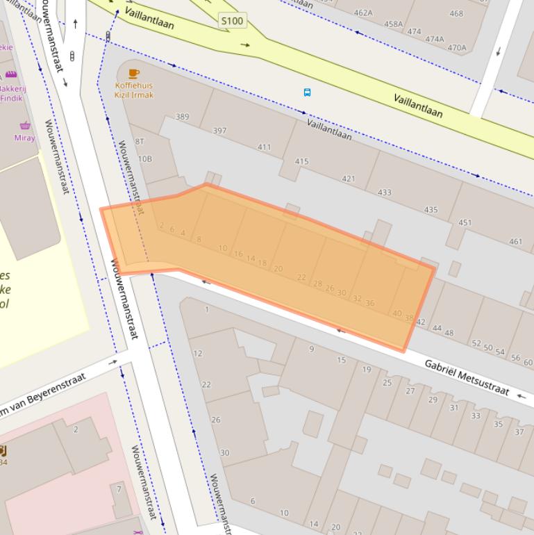 Kaart van postcodegebied 2525XS.