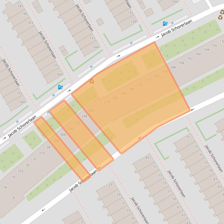 Kaart van postcodegebied 2525ZC.