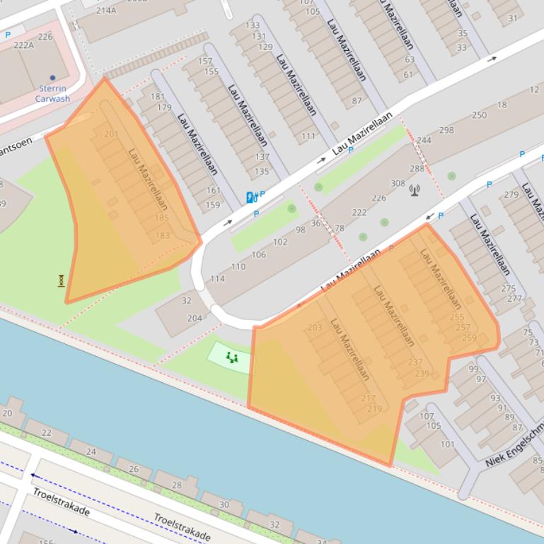 Kaart van postcodegebied 2525ZM.