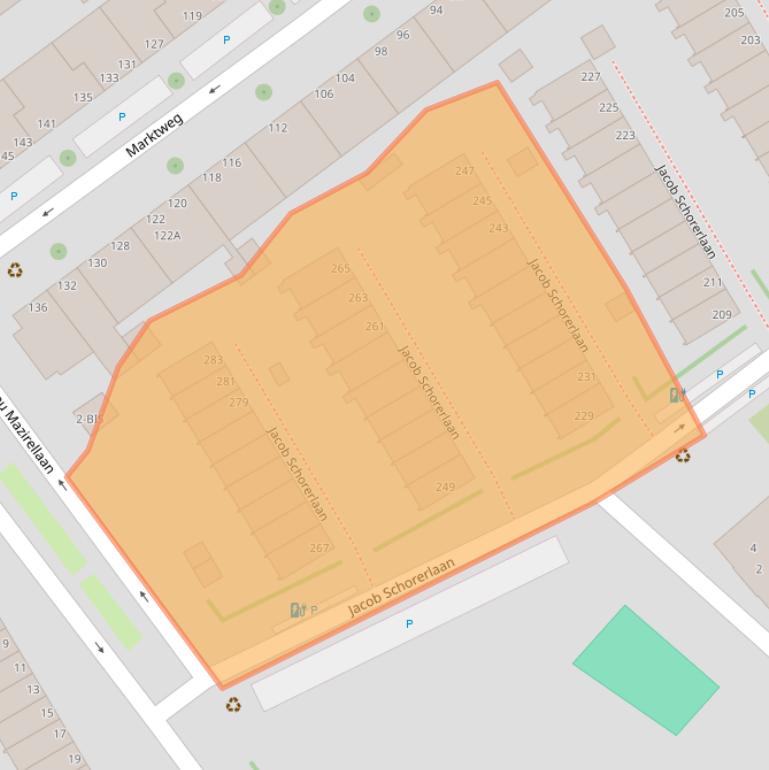 Kaart van postcodegebied 2525ZT.