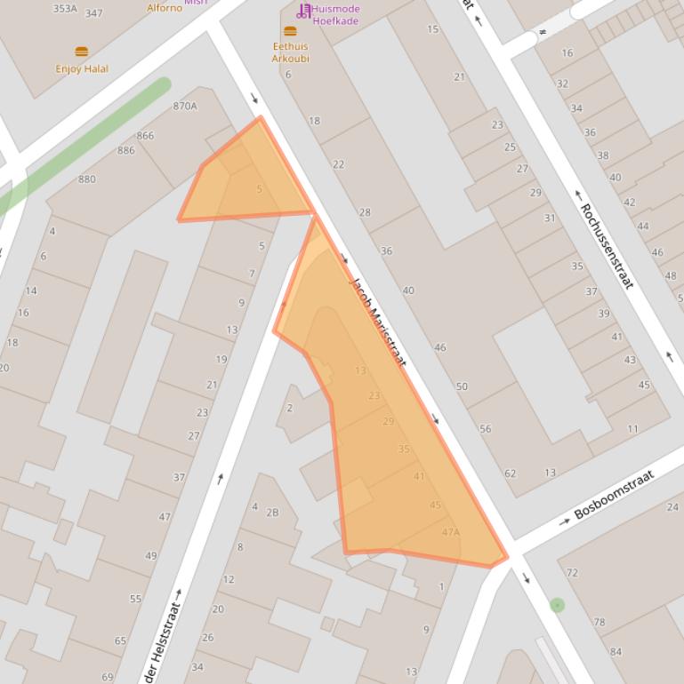 Kaart van postcodegebied 2526AP.