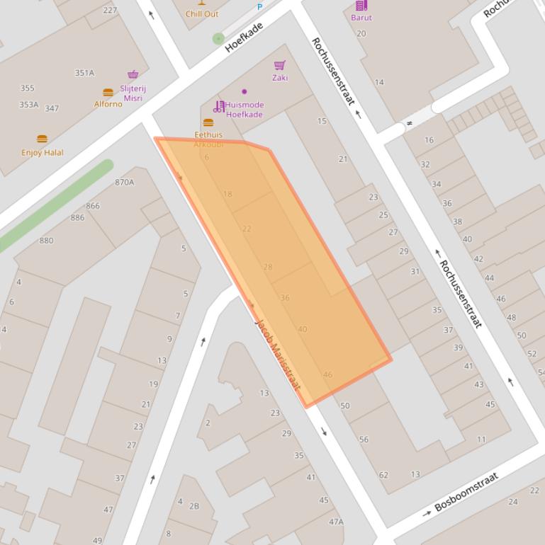 Kaart van postcodegebied 2526AT.