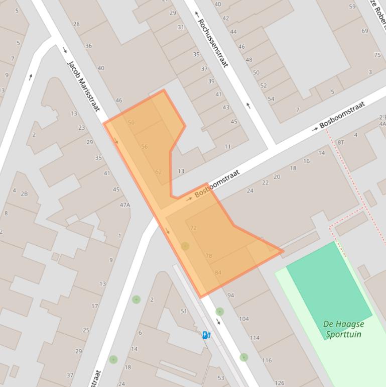 Kaart van postcodegebied 2526AV.