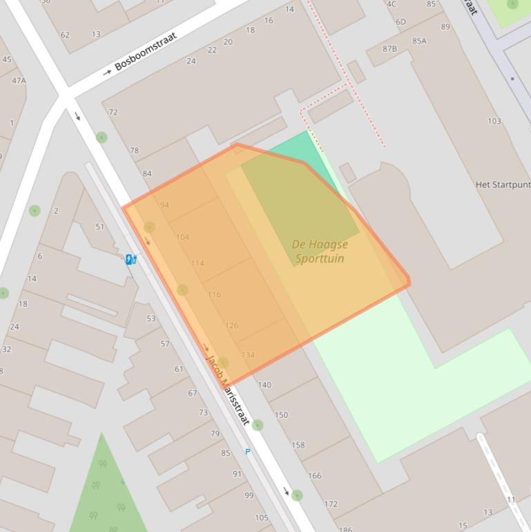 Kaart van postcodegebied 2526AW.