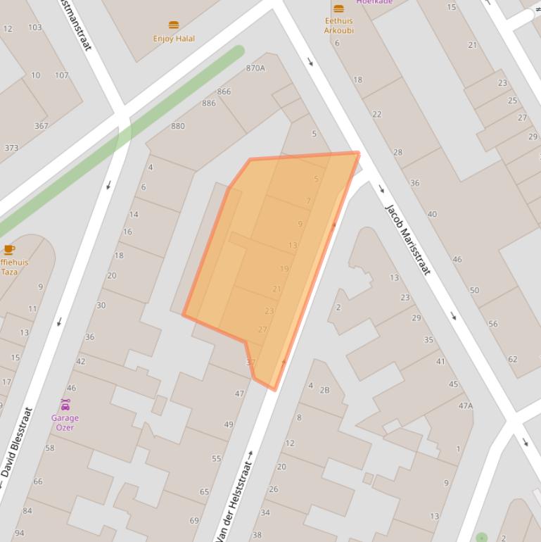 Kaart van postcodegebied 2526BA.