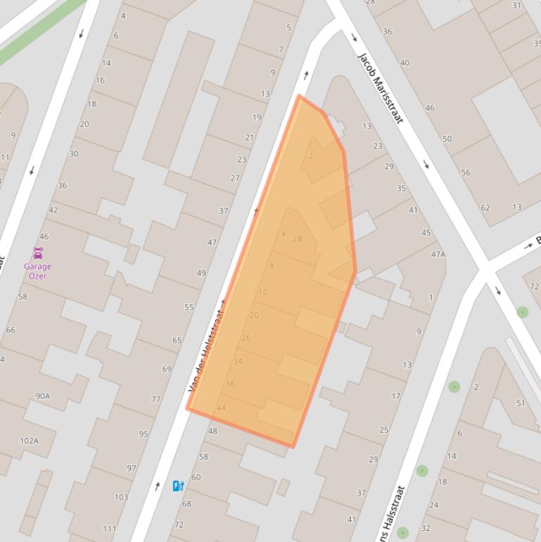 Kaart van postcodegebied 2526BD.