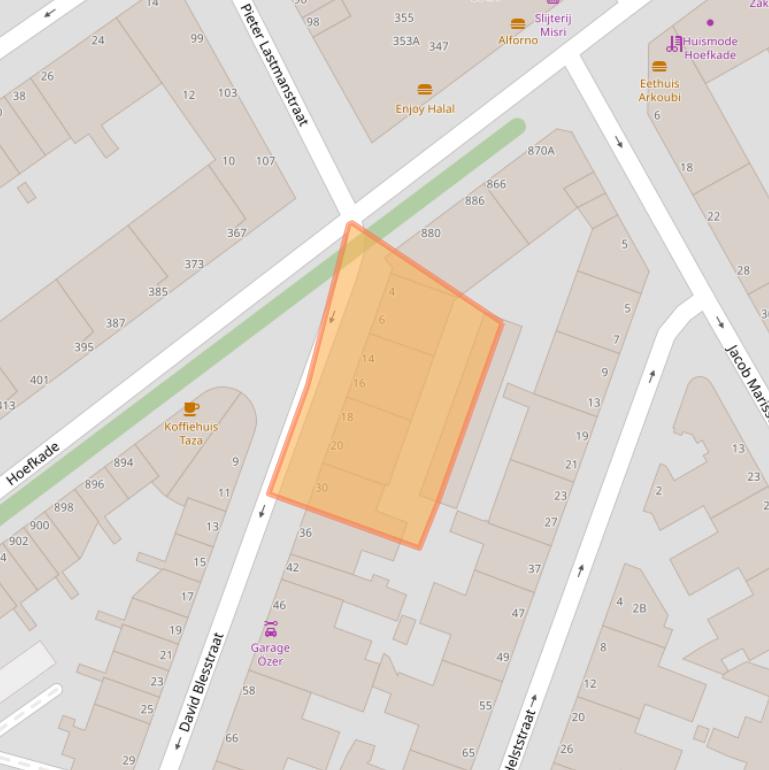 Kaart van postcodegebied 2526BJ.