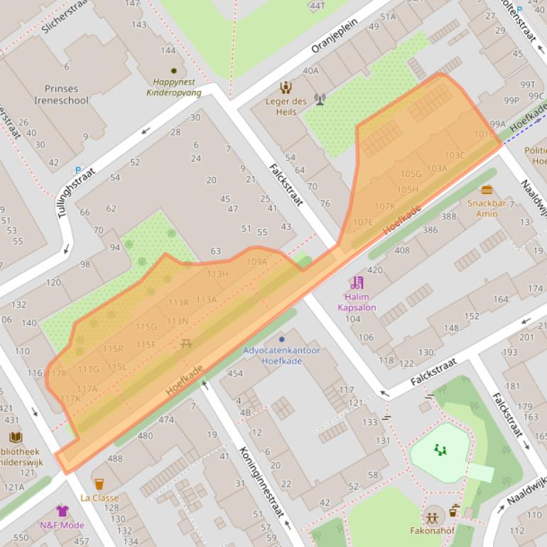 Kaart van postcodegebied 2526BM.