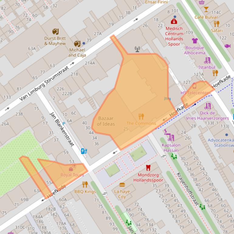 Kaart van postcodegebied 2526BN.