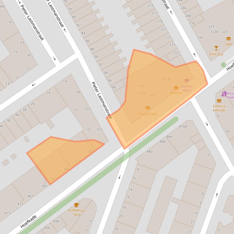 Kaart van postcodegebied 2526BV.