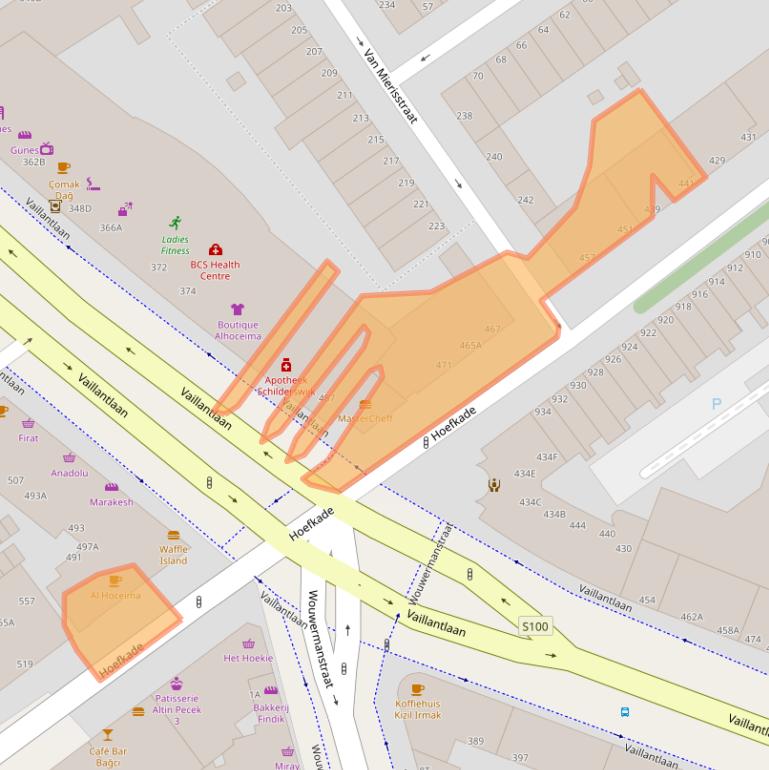 Kaart van postcodegebied 2526BX.